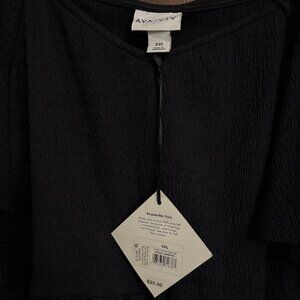 Brand new Ava & Viv Plus Textured Stretch Flutter Sleeve Dress Black Size XXL